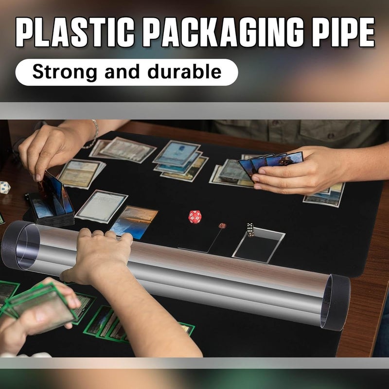 Barydat 4 Pcs Playmat Tube Round Compatible with MTG Play Mat Holders 16.14 Inch Playmat Case TCG Clear Artwork Tube for Card Game Storage Toy Card Play Mat Tubes for Gaming, Easy in and Out Design - Image 4